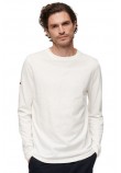 SUPERDRY D2 STUD LONG SLEEVE JERSEY CREW TOP ΜΠΛΟΥΖΑ ΑΝΔΡΙΚΗ WHITE