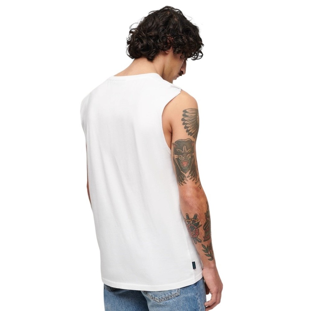 SUPERDRY ESSENTIAL LOGO TANK UB ΜΠΛΟΥΖΑ ΑΝΔΡΙΚΗ WHITE