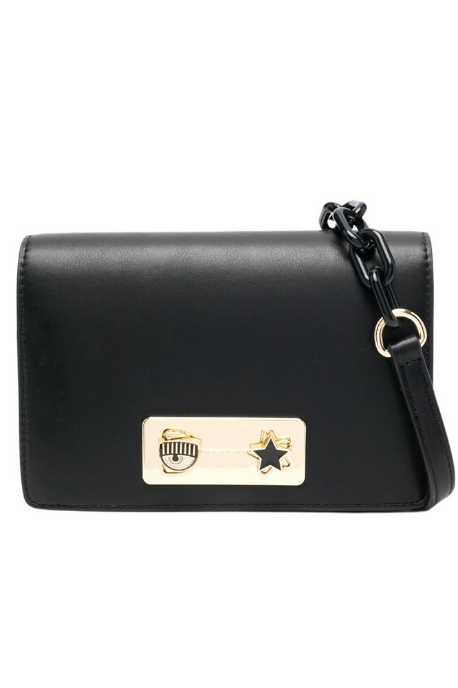 CHIARA FERRAGNI RANGE E - EYE STAR LOCK SMOOTH CALF ΤΣΑΝΤΑ ΓΥΝΑΙΚΕΙΑ BLACK