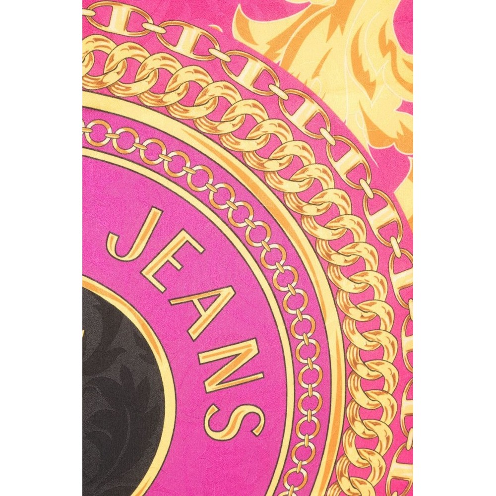 VERSACE JEANS COUTURE FOULARD LEAVES JACQUARD PATTERN 90CM X 90CM ΦΟΥΛΑΡΙ ΓΥΝΑΙΚΕΙΟ MULTI