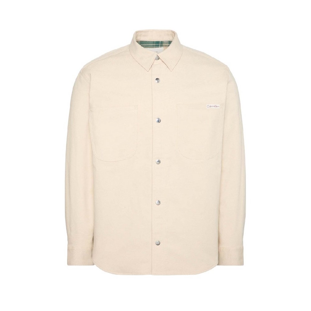 CALVIN KLEIN JEANS LS MATTY CANVAS RLXD FLANNEL LIN BEIGE
