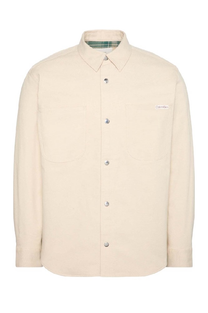 CALVIN KLEIN JEANS LS MATTY CANVAS RLXD FLANNEL LIN BEIGE