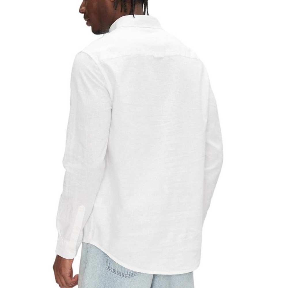 TOMMY JEANS REG LINEN BLEND LS SHIRT EXT ΠΟΥΚΑΜΙΣΟ ΑΝΔΡΙΚΟ ECRU