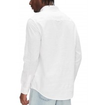TOMMY JEANS REG LINEN BLEND LS SHIRT EXT ΠΟΥΚΑΜΙΣΟ ΑΝΔΡΙΚΟ ECRU