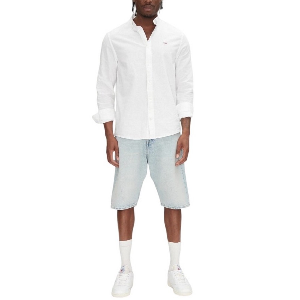 TOMMY JEANS REG LINEN BLEND LS SHIRT EXT ΠΟΥΚΑΜΙΣΟ ΑΝΔΡΙΚΟ ECRU