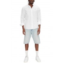 TOMMY JEANS REG LINEN BLEND LS SHIRT EXT ΠΟΥΚΑΜΙΣΟ ΑΝΔΡΙΚΟ ECRU