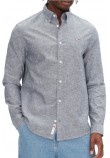 TOMMY JEANS REG LINEN BLEND LS SHIRT EXT ΠΟΥΚΑΜΙΣΟ ΑΝΔΡΙΚΟ DARK NAVY