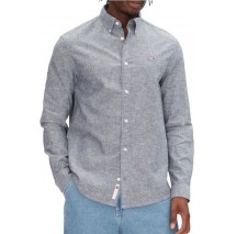 TOMMY JEANS REG LINEN BLEND LS SHIRT EXT ΠΟΥΚΑΜΙΣΟ ΑΝΔΡΙΚΟ DARK NAVY