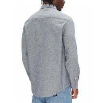 TOMMY JEANS REG LINEN BLEND LS SHIRT EXT ΠΟΥΚΑΜΙΣΟ ΑΝΔΡΙΚΟ DARK NAVY