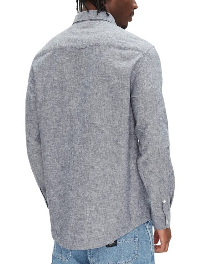 TOMMY JEANS REG LINEN BLEND LS SHIRT EXT ΠΟΥΚΑΜΙΣΟ ΑΝΔΡΙΚΟ DARK NAVY