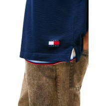 TOMMY JEANS REG WAFFLE POLO T-SHIRT ΜΠΛΟΥΖΑ ΑΝΔΡΙΚΗ NAVY