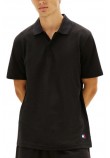 TOMMY JEANS REG WAFFLE POLO T-SHIRT ΜΠΛΟΥΖΑ ΑΝΔΡΙΚΗ BLACK