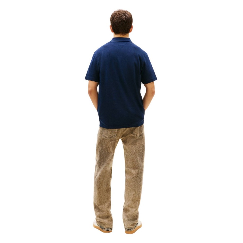 TOMMY JEANS REG WAFFLE POLO T-SHIRT ΜΠΛΟΥΖΑ ΑΝΔΡΙΚΗ NAVY