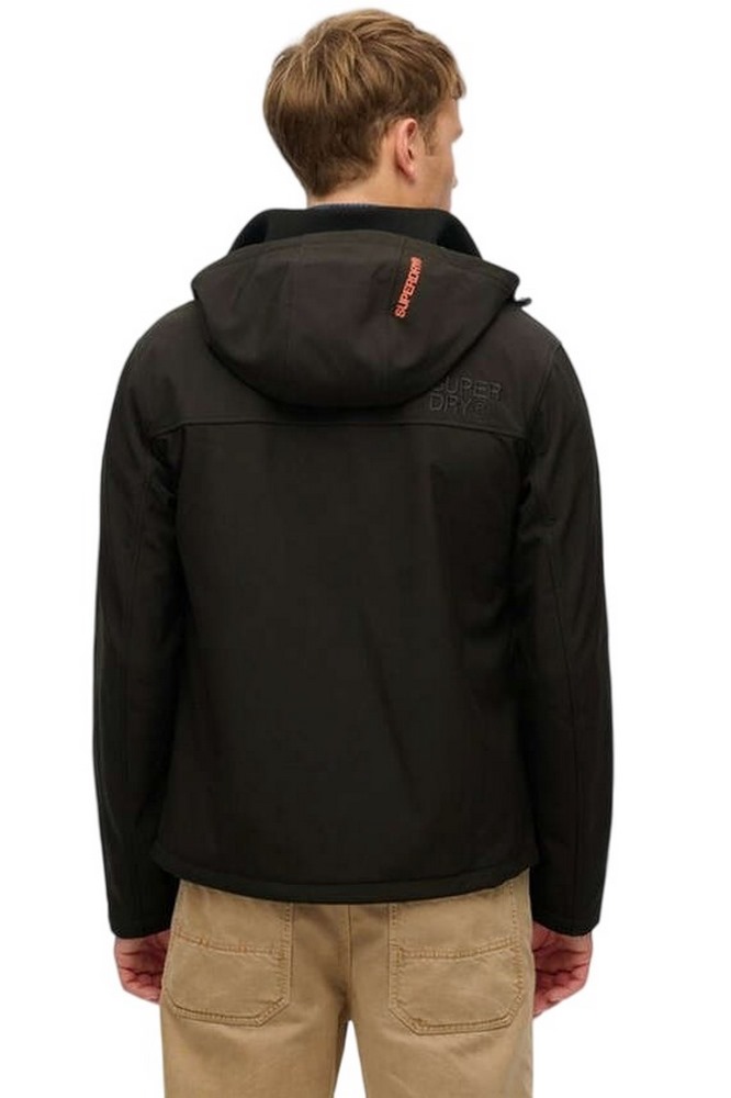 SUPERDRY D1 SDSW HOODED SOFT SHELL TREKKER JKT ΜΠΟΥΦΑΝ ΑΝΔΡΙΚΟ BLACK