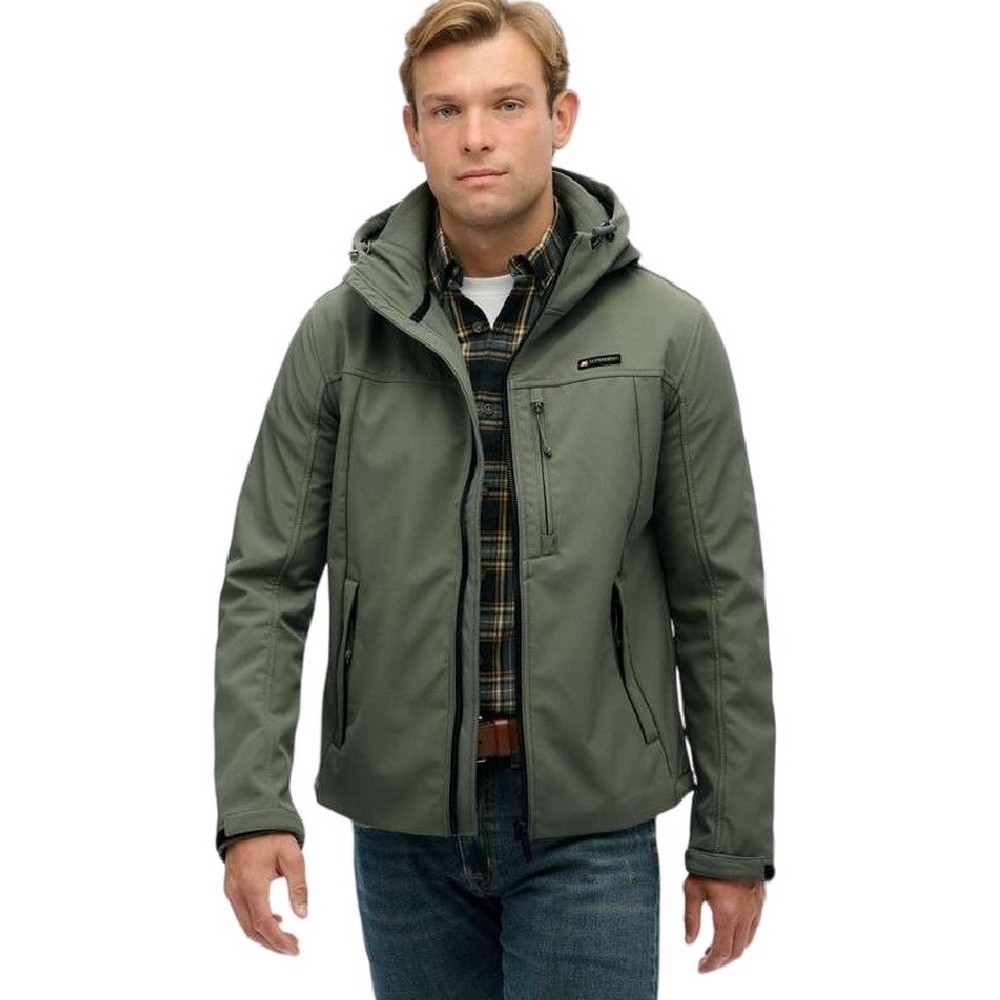 SUPERDRY D1 SDSW HOODED SOFT SHELL TREKKER JKT ΜΠΟΥΦΑΝ ΑΝΔΡΙΚΟ OLIVE