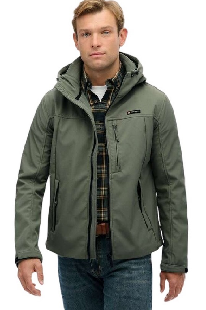 SUPERDRY D1 SDSW HOODED SOFT SHELL TREKKER JKT ΜΠΟΥΦΑΝ ΑΝΔΡΙΚΟ OLIVE