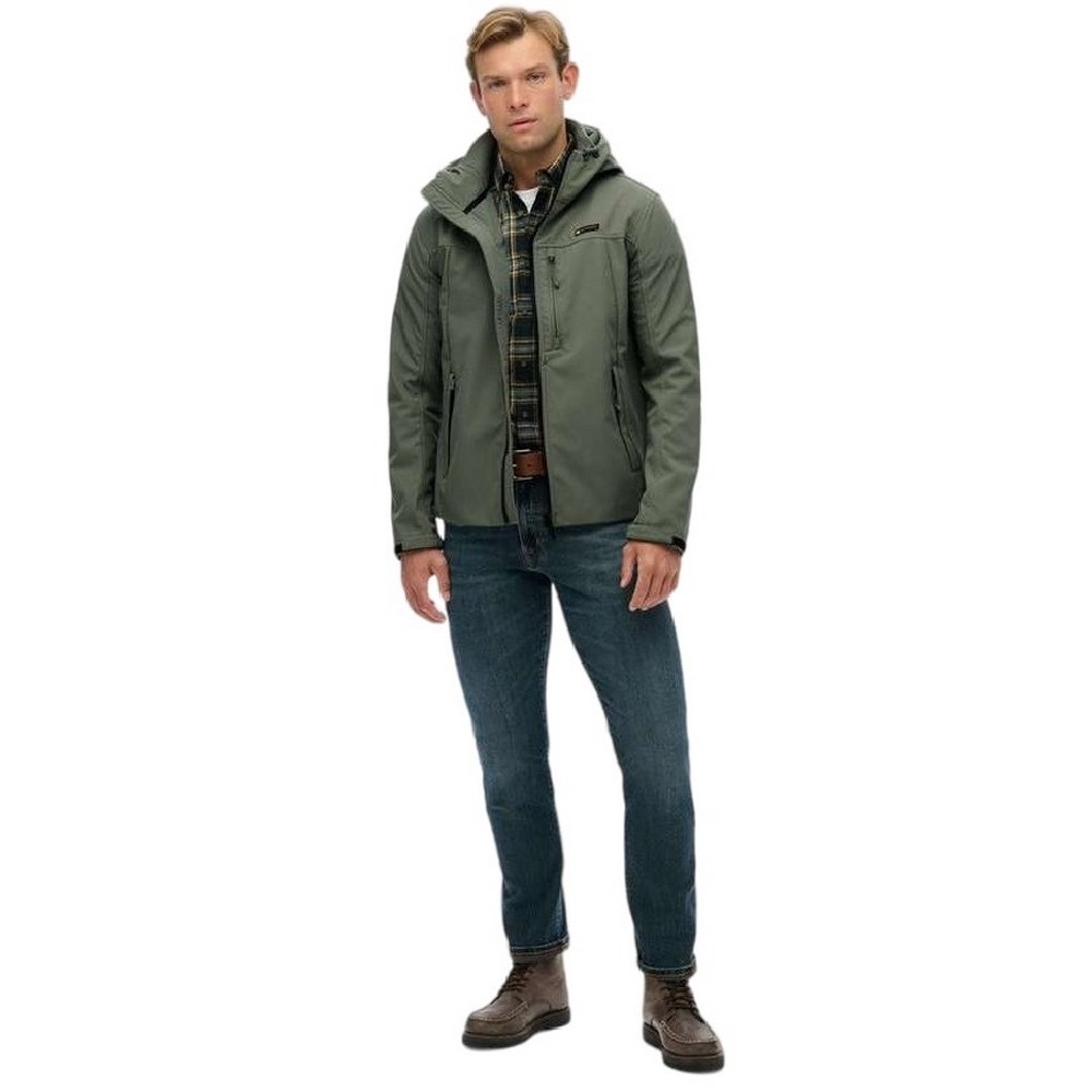 SUPERDRY D1 SDSW HOODED SOFT SHELL TREKKER JKT ΜΠΟΥΦΑΝ ΑΝΔΡΙΚΟ OLIVE