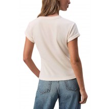 CALVIN KLEIN JEANS SS VELOUR LOGO TEE T-SHIRT ΜΠΛΟΥΖΑ ΓΥΝΑΙΚΕΙΑ OFF WHITE