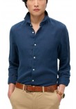 SUPERDRY D2 STUD VACATION LINEN SHIRT ΠΟΥΚΑΜΙΣΟ ΑΝΔΡΙΚΟ NAVY