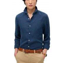 SUPERDRY D2 STUD VACATION LINEN SHIRT ΠΟΥΚΑΜΙΣΟ ΑΝΔΡΙΚΟ NAVY