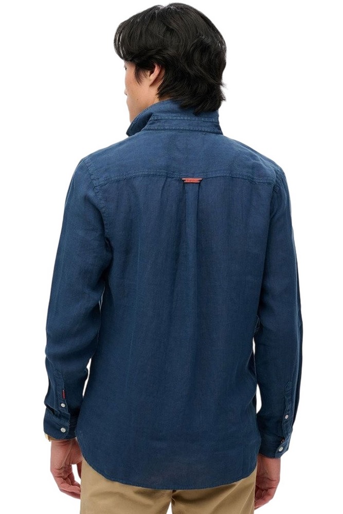 SUPERDRY D2 STUD VACATION LINEN SHIRT ΠΟΥΚΑΜΙΣΟ ΑΝΔΡΙΚΟ NAVY