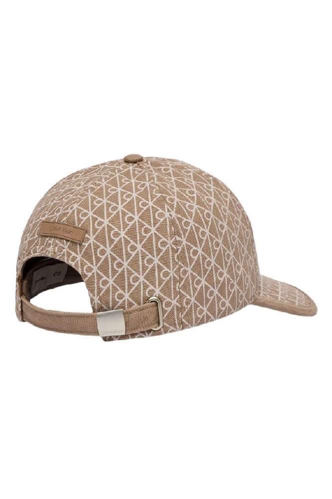 CALVIN KLEIN EMBLEM PRINT LEATHER PATCH CAP ΚΑΠΕΛΟ ΓΥΝΑΙΚΕΙΟ TAUPE