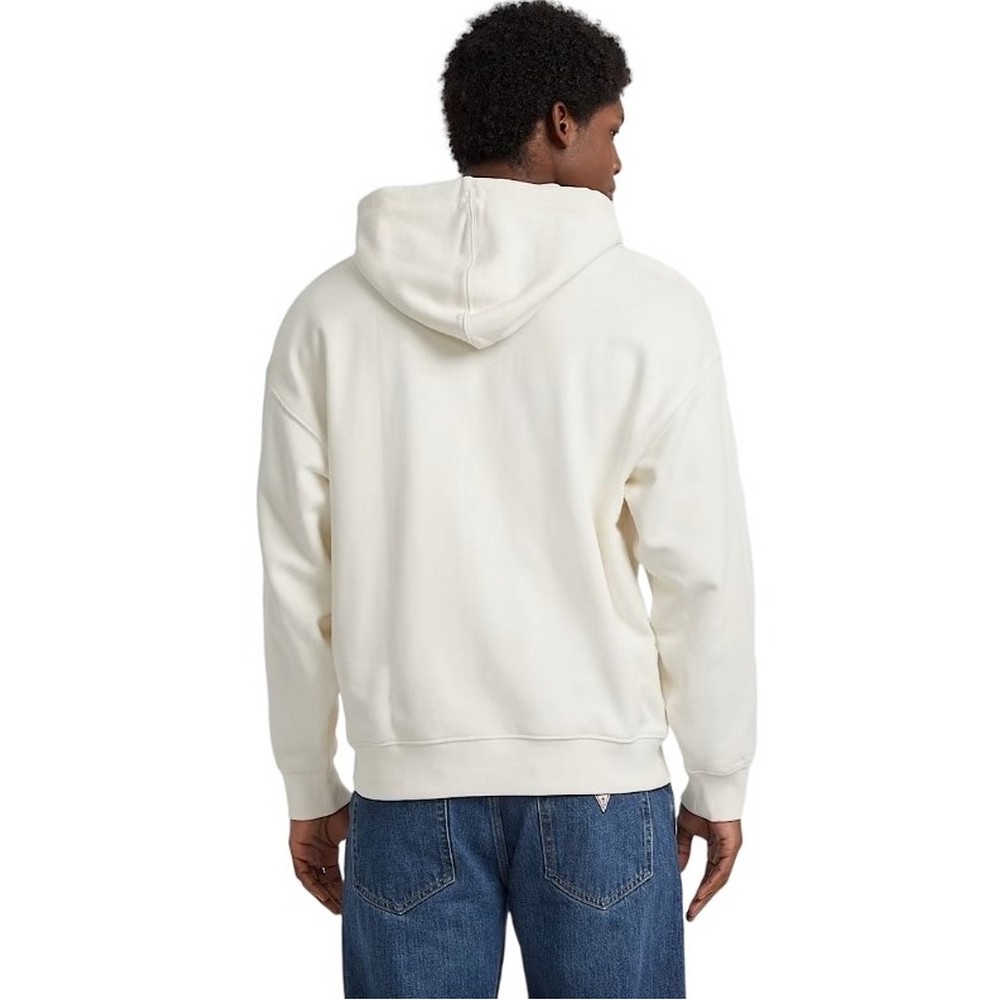 GUESS JEANS OUTLINE HOODIE ΦΟΥΤΕΡ ΜΠΛΟΥΖΑ ΑΝΔΡΙΚΗ OFF WHITE