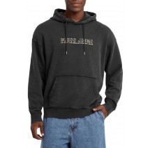 GUESS JEANS OUTLINE HOODIE ΦΟΥΤΕΡ ΜΠΛΟΥΖΑ ΑΝΔΡΙΚΗ DARK GREY