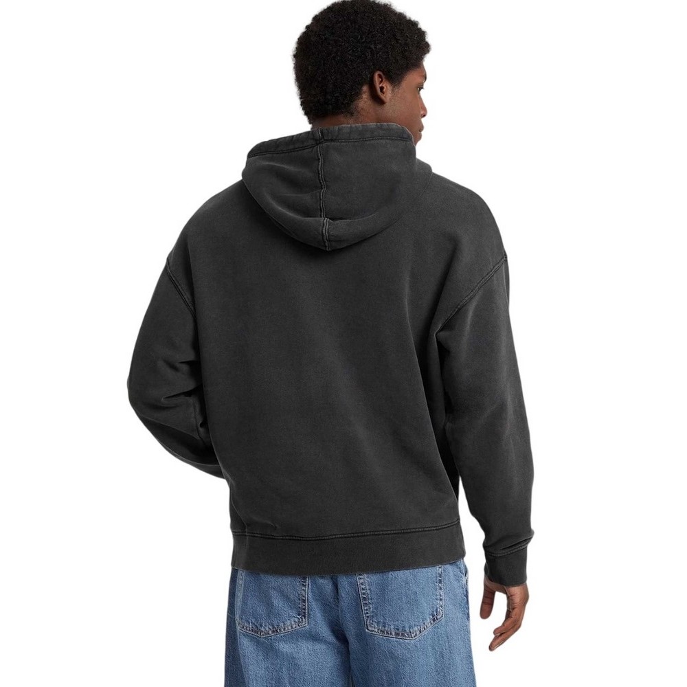 GUESS JEANS OUTLINE HOODIE ΦΟΥΤΕΡ ΜΠΛΟΥΖΑ ΑΝΔΡΙΚΗ DARK GREY