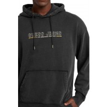 GUESS JEANS OUTLINE HOODIE ΦΟΥΤΕΡ ΜΠΛΟΥΖΑ ΑΝΔΡΙΚΗ DARK GREY