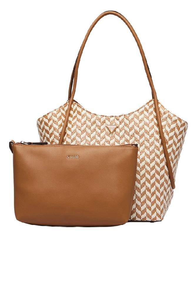 GUESS TESSI 2 IN 1 TOTE ΤΣΑΝΤΑ ΓΥΝΑΙΚΕΙΑ COGNAC
