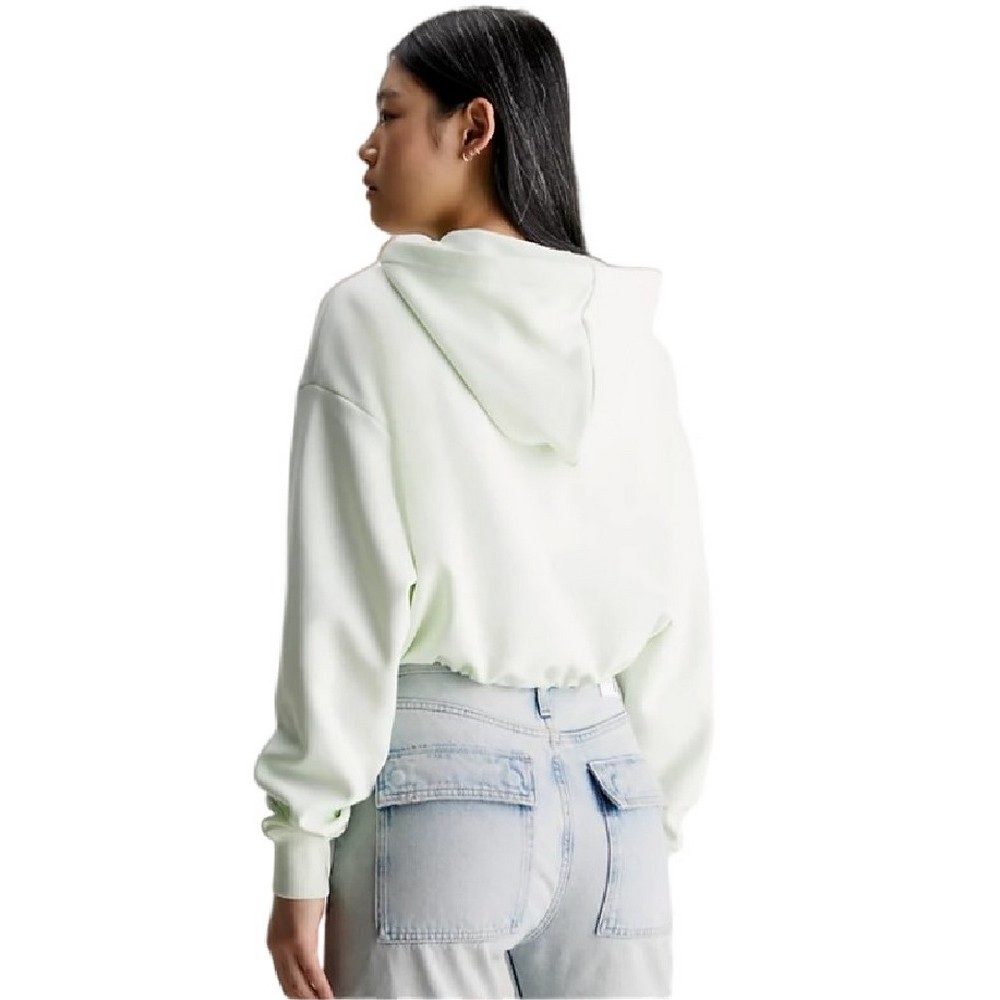 CALVIN KLEIN JEANS EMBOSSED MONOLOGO HOODIE ΜΠΛΟΥΖΑ ΦΟΥΤΕΡ ΓΥΝΑΙΚΕΙΑ LIME