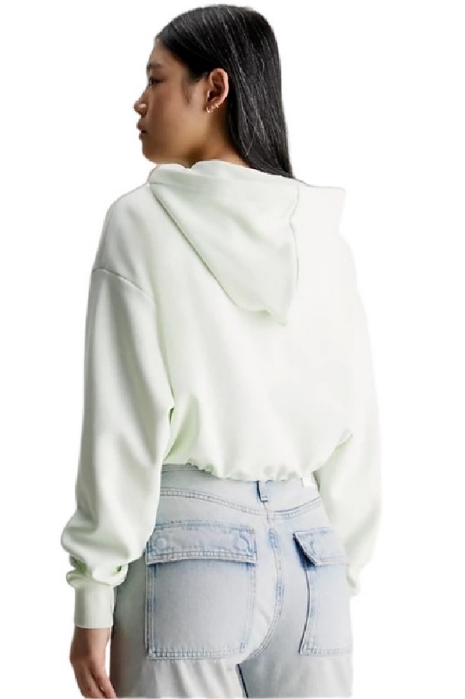 CALVIN KLEIN JEANS EMBOSSED MONOLOGO HOODIE ΜΠΛΟΥΖΑ ΦΟΥΤΕΡ ΓΥΝΑΙΚΕΙΑ LIME