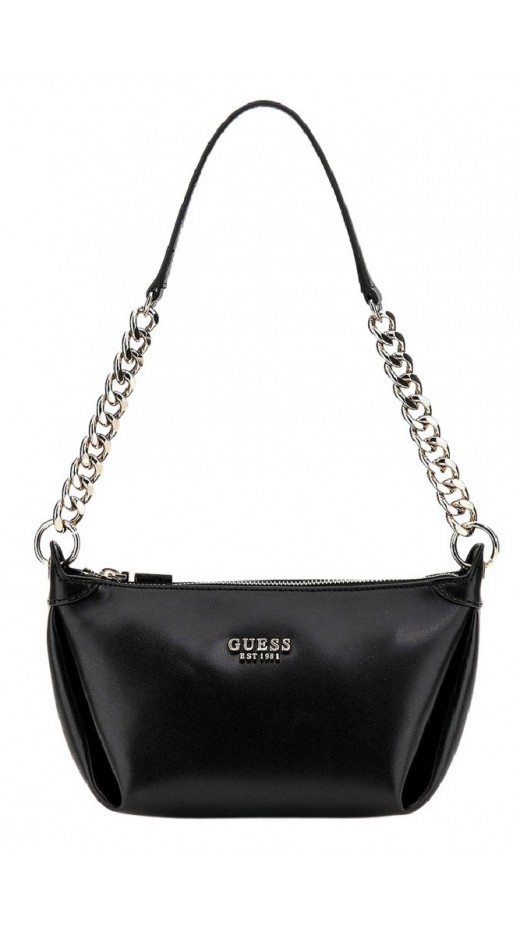 GUESS ECO EVAINE TOP ZIP SHLDR BAG ΤΣΑΝΤΑ ΓΥΝΑΙΚΕΙΑ BLACK