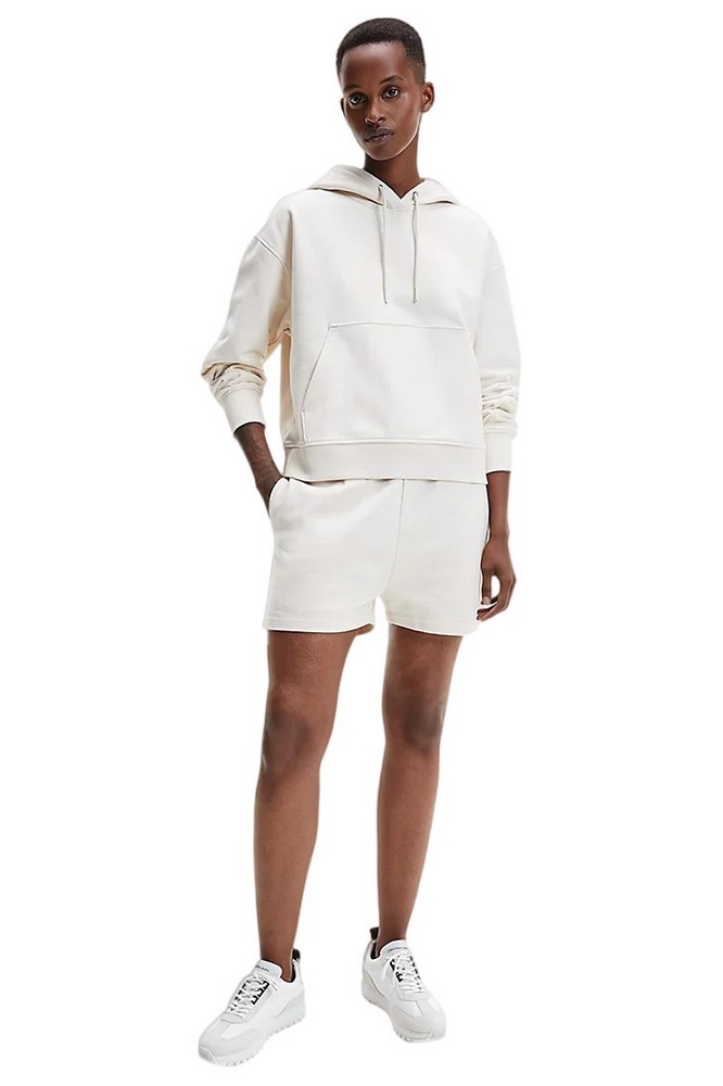 CALVIN KLEIN JEANS STAKED LOGO HOODIE ΦΟΥΤΕΡ ΓΥΝΑΙΚΕΙΟ ECRU