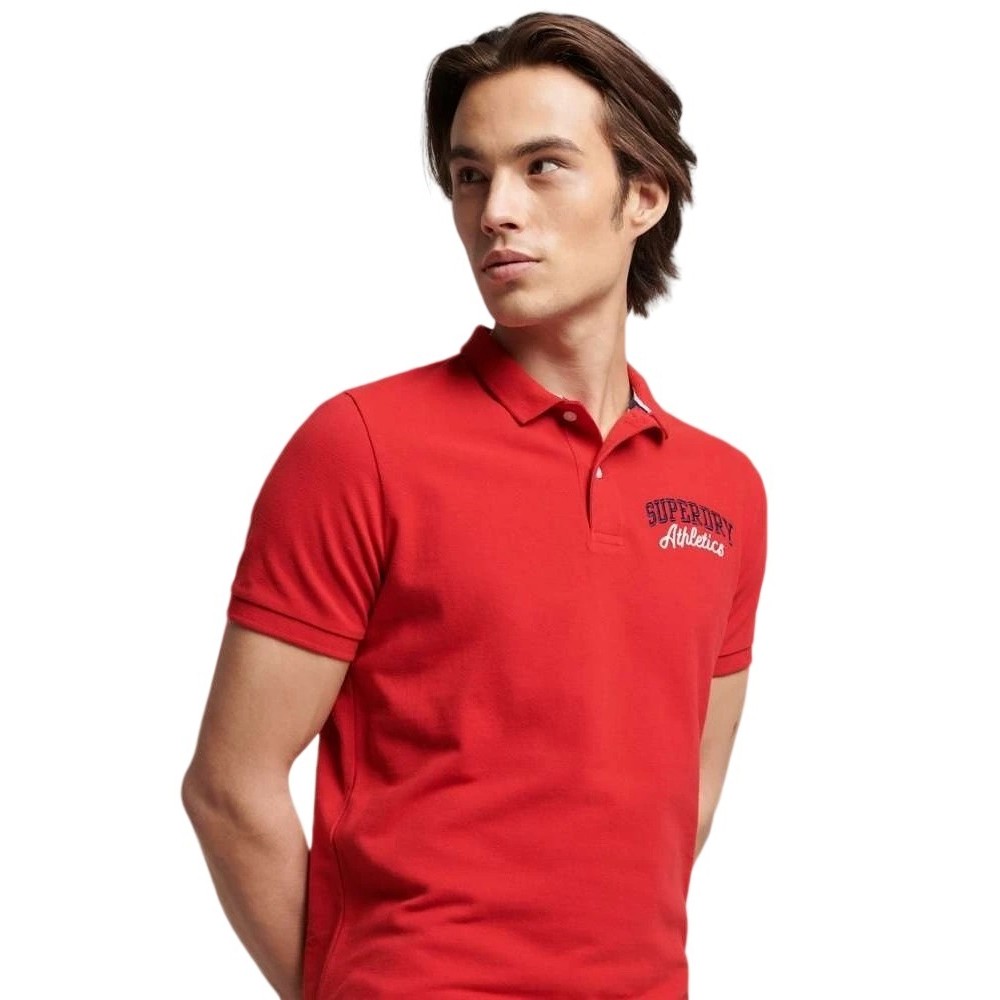 SUPERDRY D1 OVIN VINTAGE SUPERSTATE POLO ΜΠΛΟΥΖΑ ΑΝΔΡΙΚΗ RED