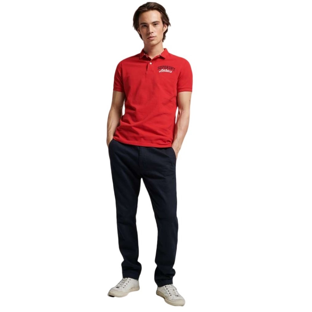 SUPERDRY D1 OVIN VINTAGE SUPERSTATE POLO ΜΠΛΟΥΖΑ ΑΝΔΡΙΚΗ RED