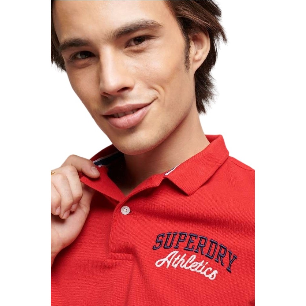 SUPERDRY D1 OVIN VINTAGE SUPERSTATE POLO ΜΠΛΟΥΖΑ ΑΝΔΡΙΚΗ RED