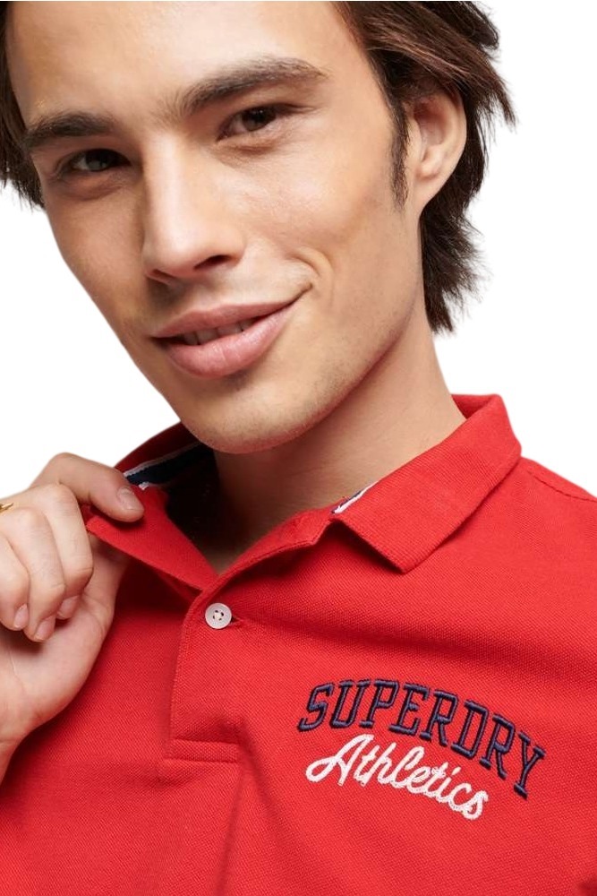 SUPERDRY D1 OVIN VINTAGE SUPERSTATE POLO ΜΠΛΟΥΖΑ ΑΝΔΡΙΚΗ RED