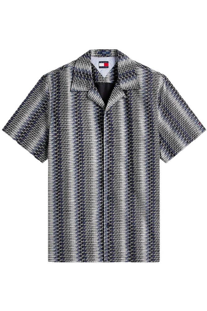 TOMMY JEANS REG AOP CAMP SHIRT EXT ΠΟΥΚΑΜΙΣΟ ΑΝΔΡΙΚΟ BLACK