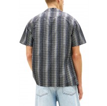 TOMMY JEANS REG AOP CAMP SHIRT EXT ΠΟΥΚΑΜΙΣΟ ΑΝΔΡΙΚΟ BLACK