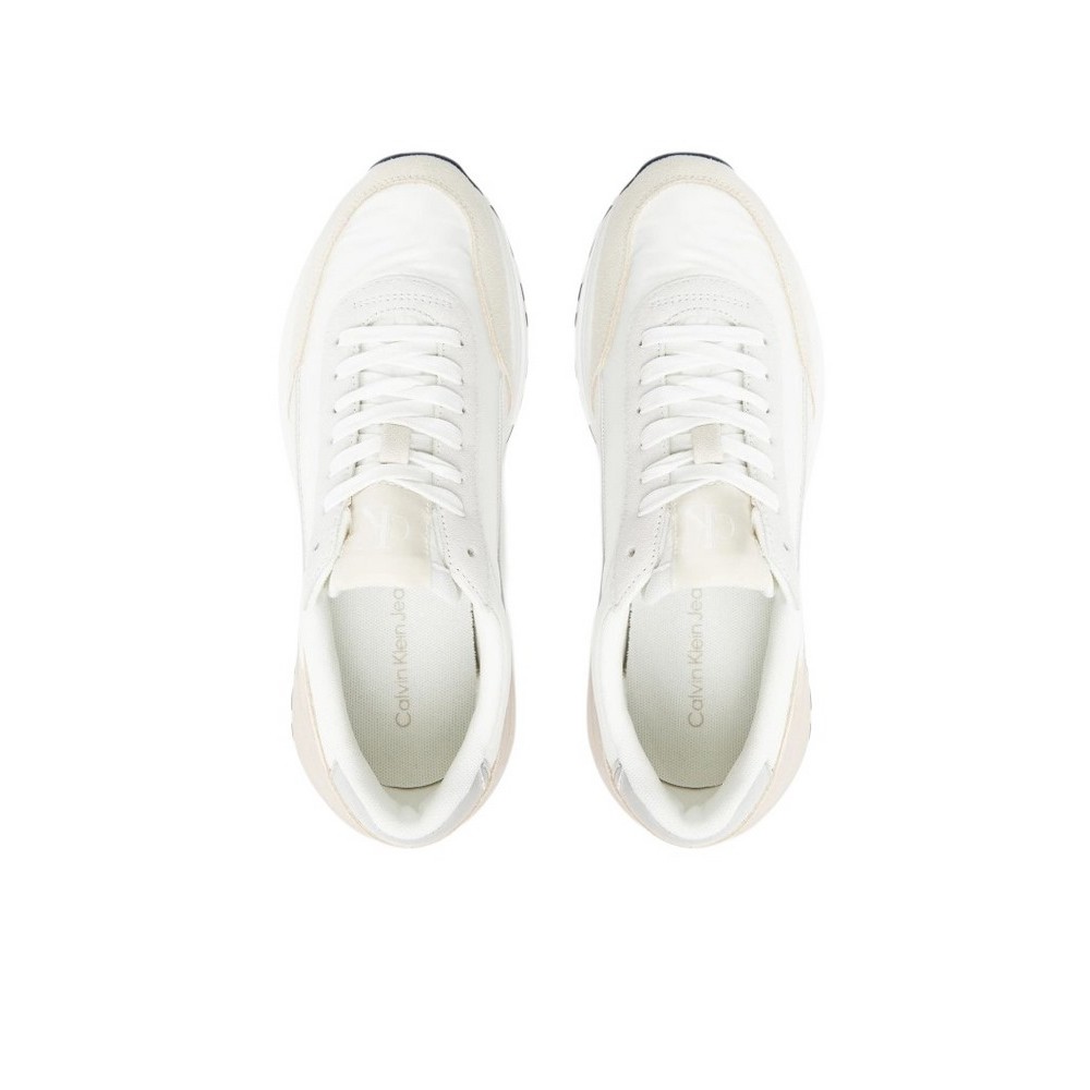 CALVIN KLEIN JEANS HIKE RUNNER MG NYLON PERL ΠΑΠΟΥΤΣΙ ΓΥΝΑΙΚΕΙΟ WHITE SILVER