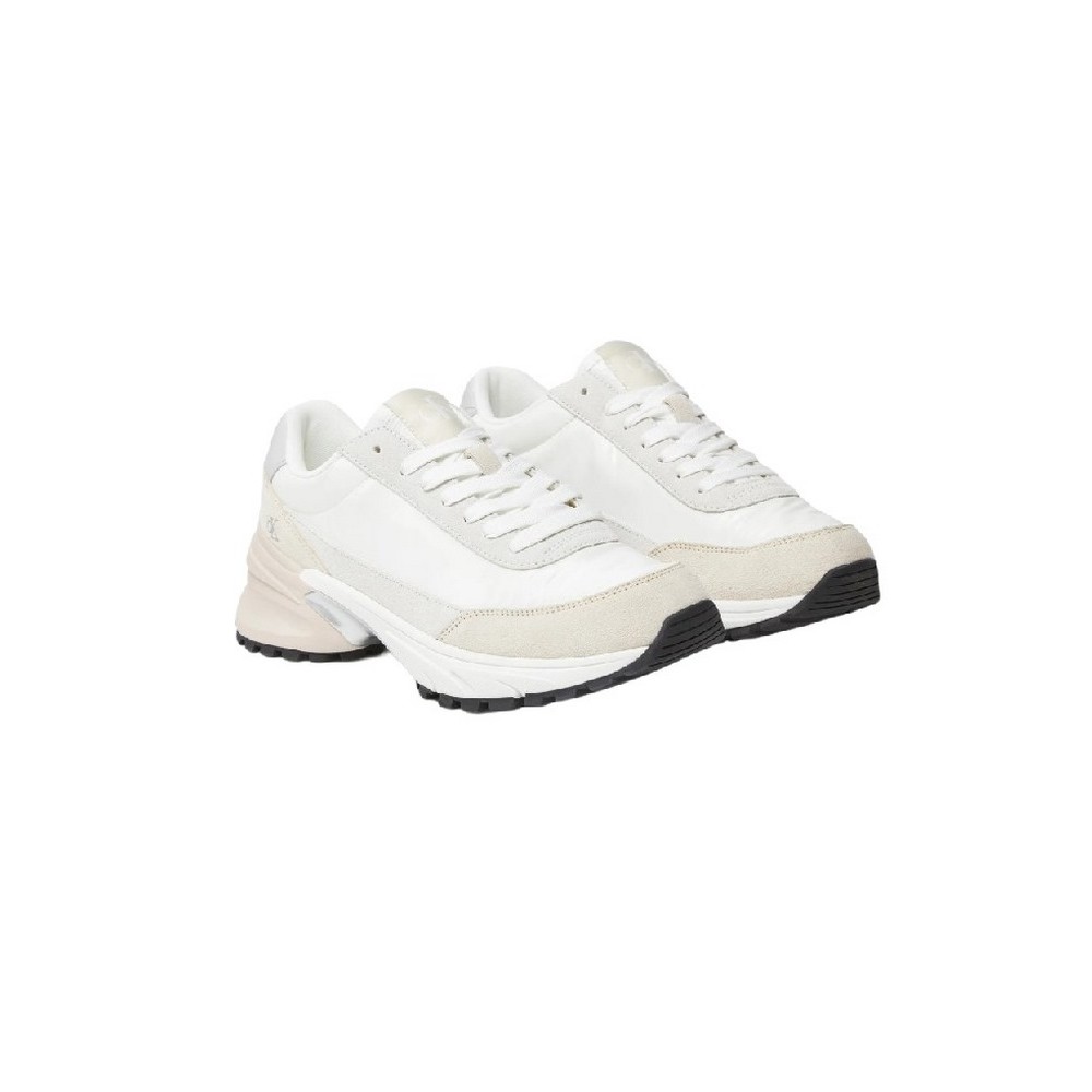 CALVIN KLEIN JEANS HIKE RUNNER MG NYLON PERL ΠΑΠΟΥΤΣΙ ΓΥΝΑΙΚΕΙΟ WHITE SILVER