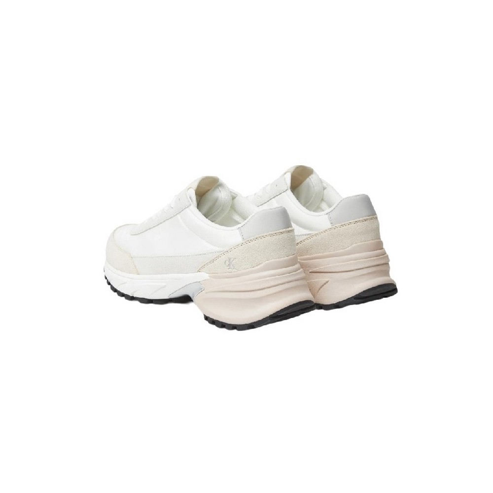 CALVIN KLEIN JEANS HIKE RUNNER MG NYLON PERL ΠΑΠΟΥΤΣΙ ΓΥΝΑΙΚΕΙΟ WHITE SILVER