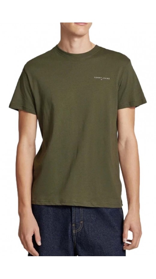 TOMMY JEANS SLIM LINEAR CHEST SS TEE EXT T-SHIRT ΜΠΛΟΥΖΑ ΑΝΔΡΙΚΗ GREEN
