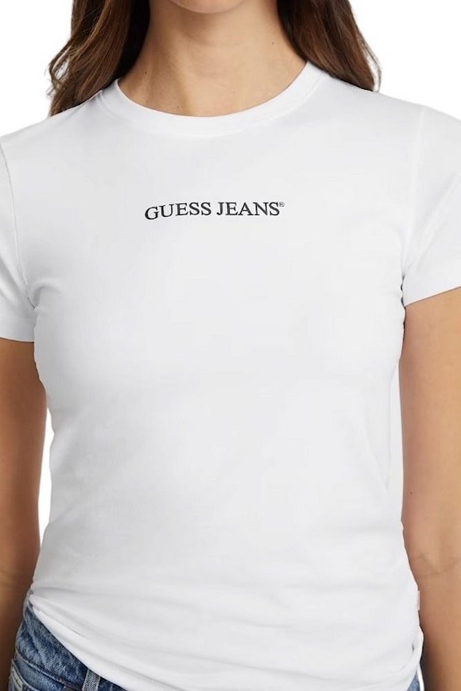GUESS SLIM LOGO PRINT TEE T-SHIRT ΜΠΛΟΥΖΑ ΓΥΝΑΙΚΕΙΑ WHITE