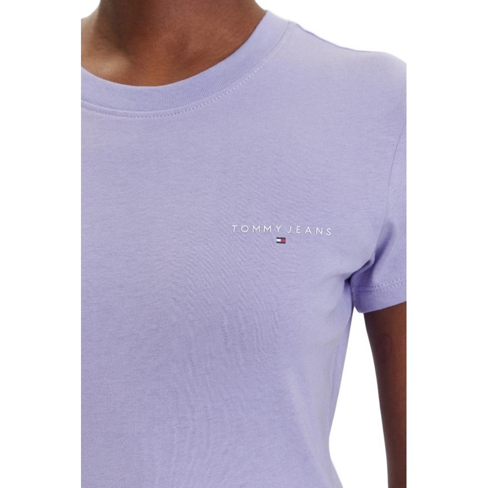 TOMMY JEANS SLIM LINEAR SS TEE EXT T-SHIRT ΜΠΛΟΥΖΑ ΓΥΝΑΙΚΕΙΑ PURPLE