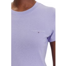 TOMMY JEANS SLIM LINEAR SS TEE EXT T-SHIRT ΜΠΛΟΥΖΑ ΓΥΝΑΙΚΕΙΑ PURPLE