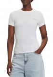 TOMMY JEANS SLIM LINEAR SS TEE EXT T-SHIRT ΜΠΛΟΥΖΑ ΓΥΝΑΙΚΕΙΑ OFF WHITE