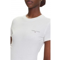 TOMMY JEANS SLIM LINEAR SS TEE EXT T-SHIRT ΜΠΛΟΥΖΑ ΓΥΝΑΙΚΕΙΑ OFF WHITE